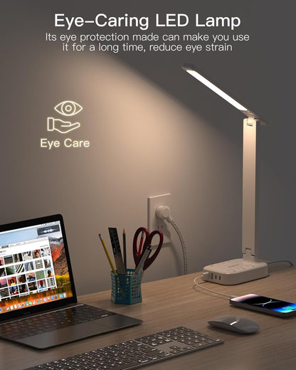 One Beat Slim LED Lamp with Charging Hub – Single-Footprint Nightstand Solution for Small Spaces