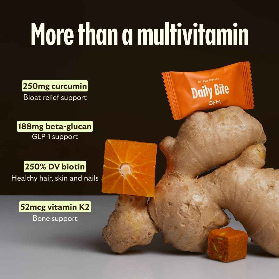 GEM Daily Bites – Mindful Self-Care Supplement for Women, One Calming Chewable Vitamin with Probiotics