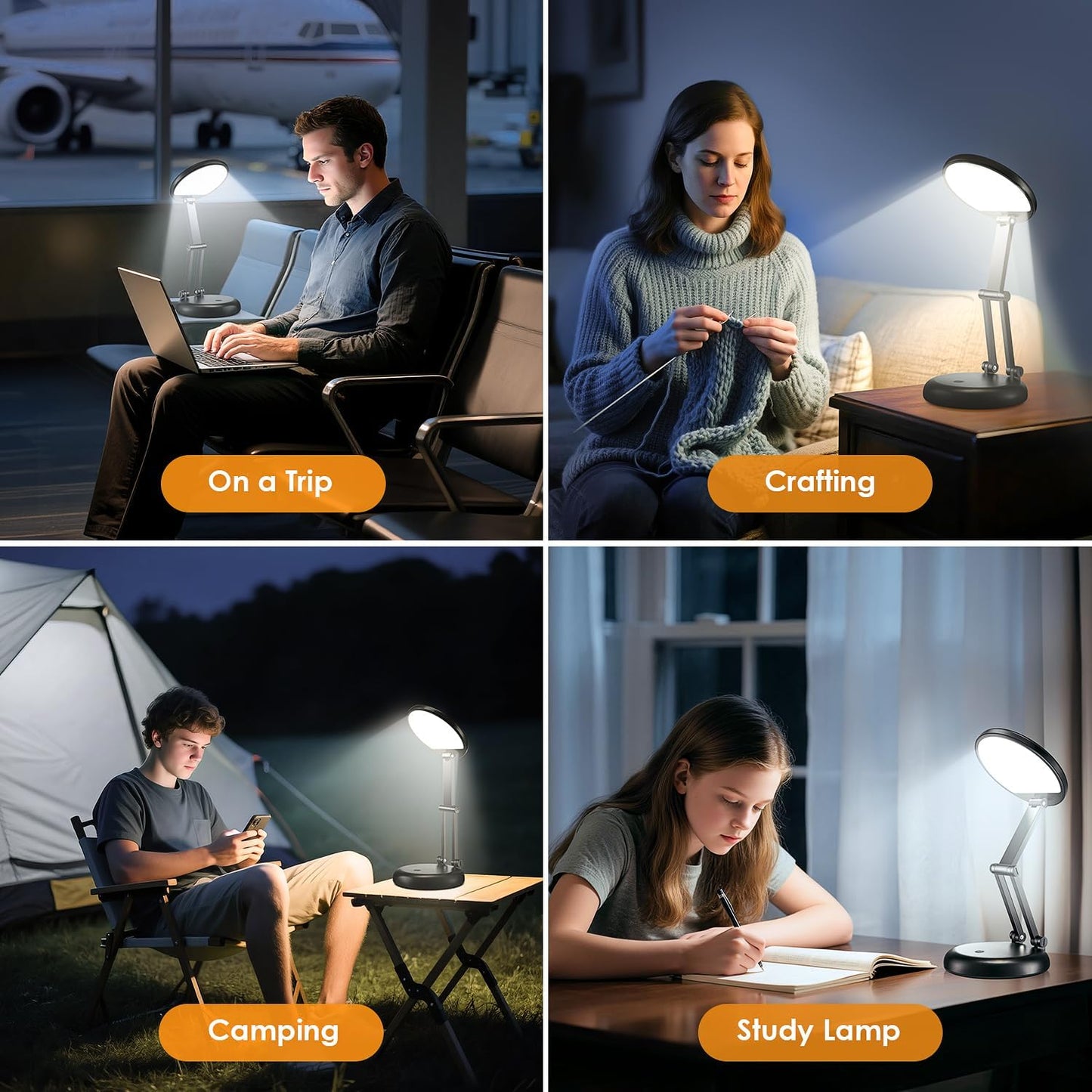 One Fire Portable Camping Lantern for Tent and Hiking, Waterproof 3600mAh Rechargeable LED Light
