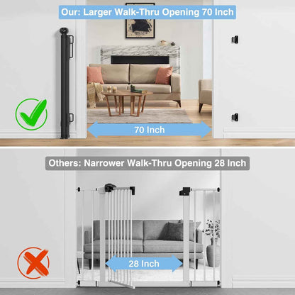 probebi Retractable Mesh Gate in White – 54" Wide Roll-Up Barrier for Clean Modern Hallways