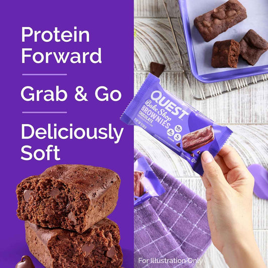 Quest Nutrition Chocolate Brownie – Travel-Ready Keto Snack for the Road, 10 Count