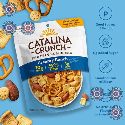 Catalina Crunch Protein Snack Mix - 10g Protein Savory Crunch for Playroom Snacking and Car Cup Holder Stash