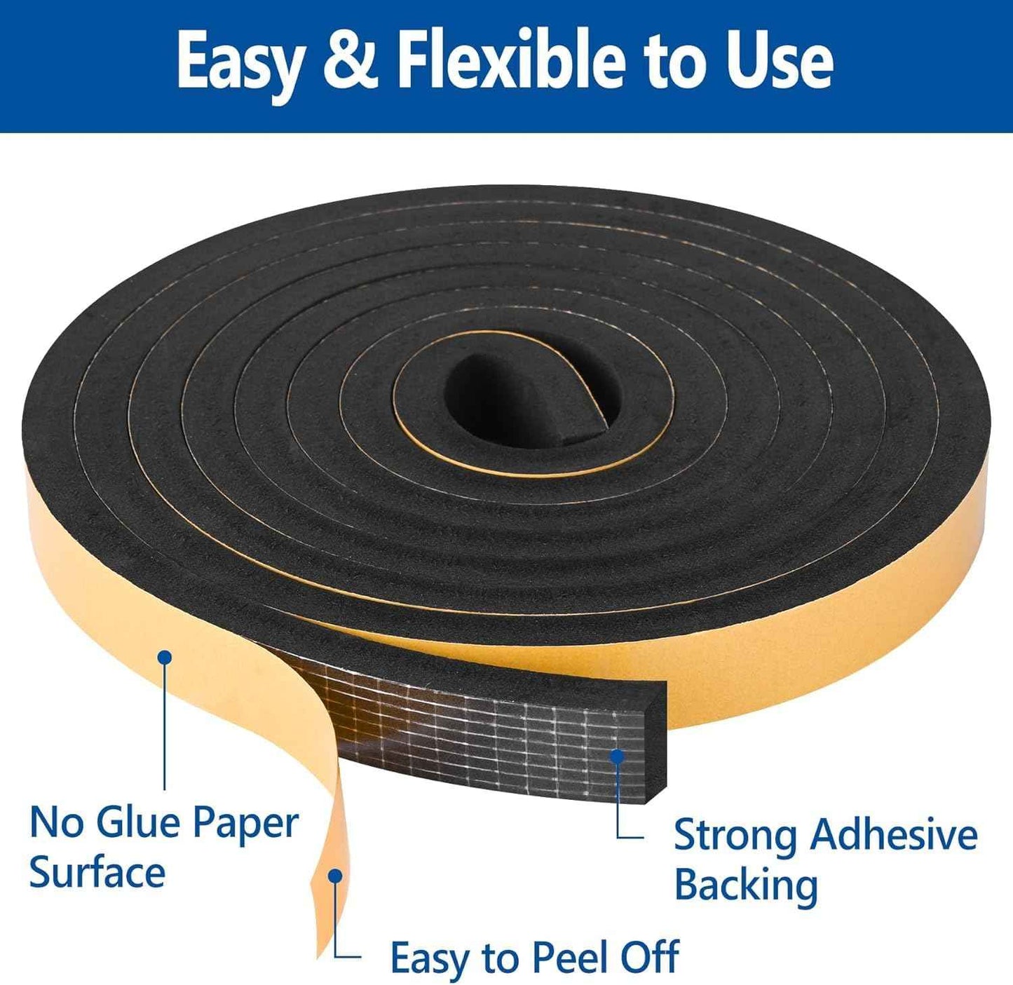 Kikerike Foam Weatherstripping – Cozy Bedroom Decor Upgrade, Soundproof Door and Window Seal