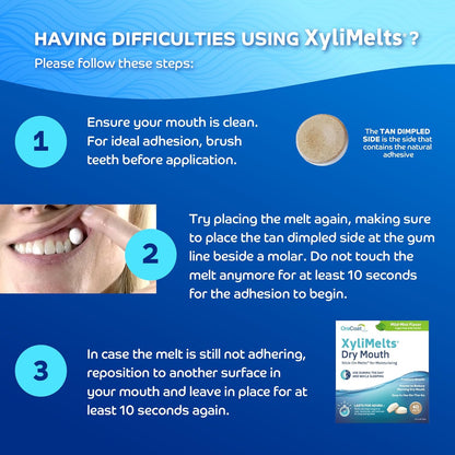 Oracoat XyliMelts – Non-Acidic pH 8 Dry Mouth Discs for Safe Overnight Oral Care, Sugar-Free Xylitol, 40 Count, Mild Mint