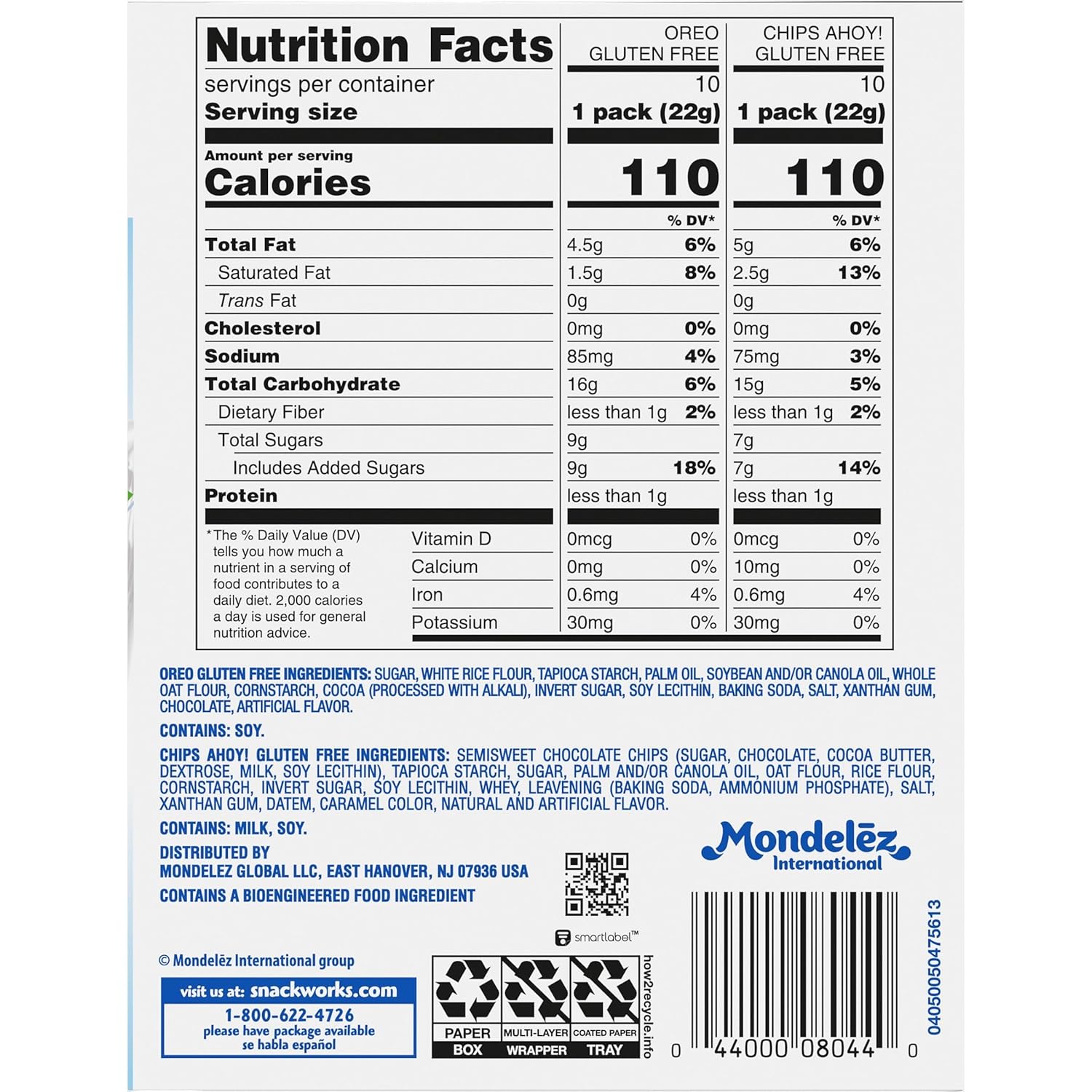 OREO & CHIPS AHOY! Gluten Free Cookies Variety Pack – Lunchbox Safe Treats for Kids with Celiac or Gluten Sensitivity
