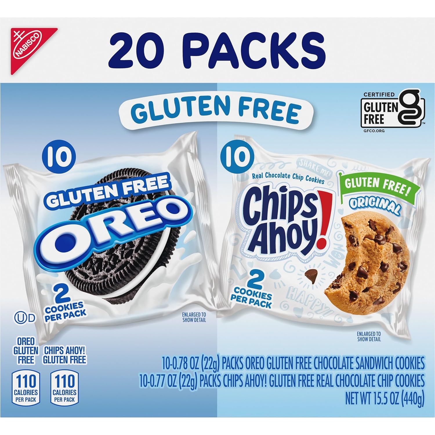 OREO & CHIPS AHOY! Gluten Free Cookies Variety Pack – Lunchbox Safe Treats for Kids with Celiac or Gluten Sensitivity