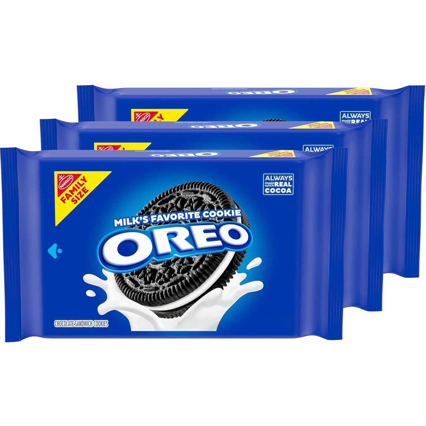 OREO Chocolate Sandwich Cookies, Family Size 3-Pack – Holiday Dessert Platter Gift for Hosts, Bulk Variety