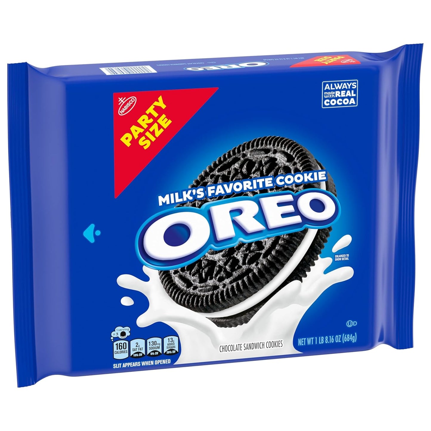 OREO Chocolate Sandwich Cookies, Party Size 24.16 oz – Lunchbox Snack for Kids and School Lunches