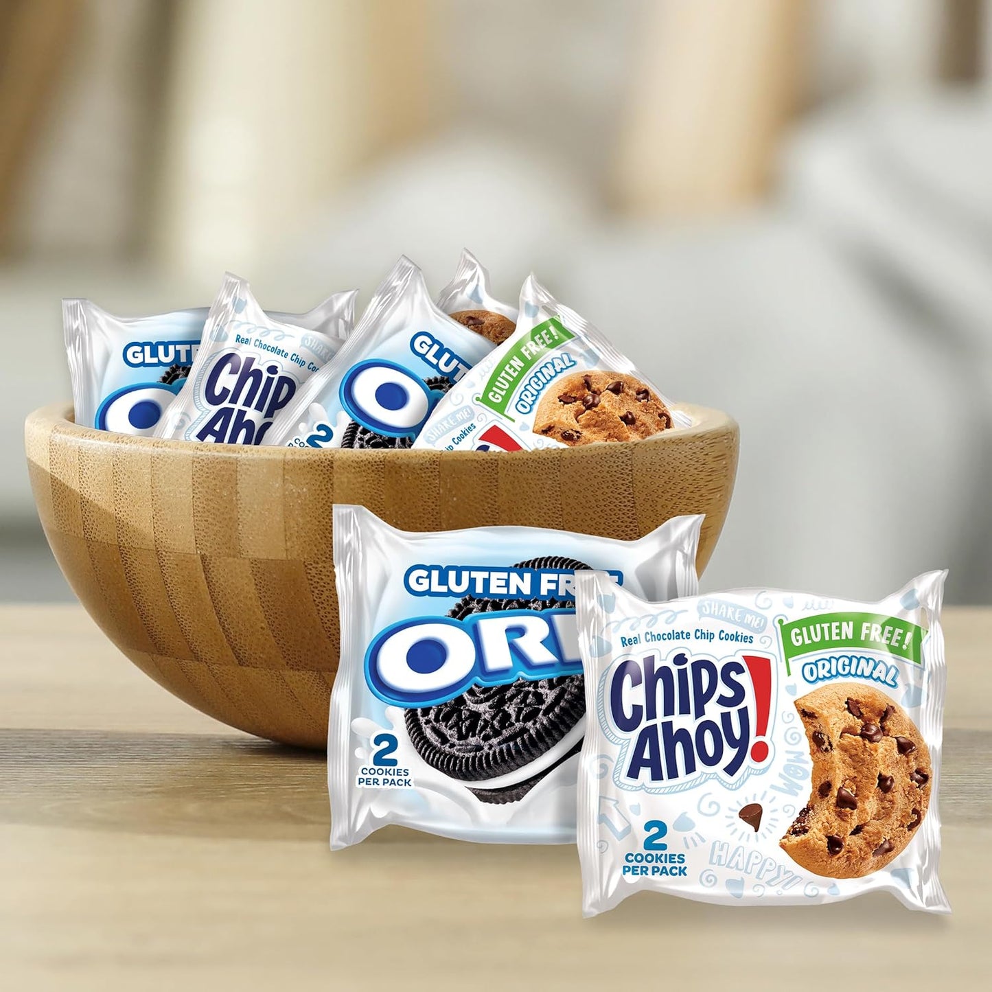 oreo cookies made with real cocoa; chips ahoy! cookies made with real chocolate chips