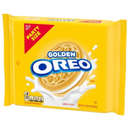 OREO Golden Sandwich Cookies Party Size – Resealable Bulk Pack for Kids' Lunchboxes and Classroom Parties