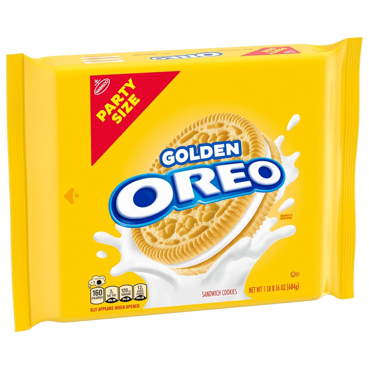 OREO Golden Sandwich Cookies Party Size – Resealable Bulk Pack for Kids' Lunchboxes and Classroom Parties