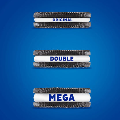 OREO Mega Stuf Chocolate Sandwich Cookies – Family Size Pack for Kids Lunchboxes and After-School Snacks, 17.6 oz