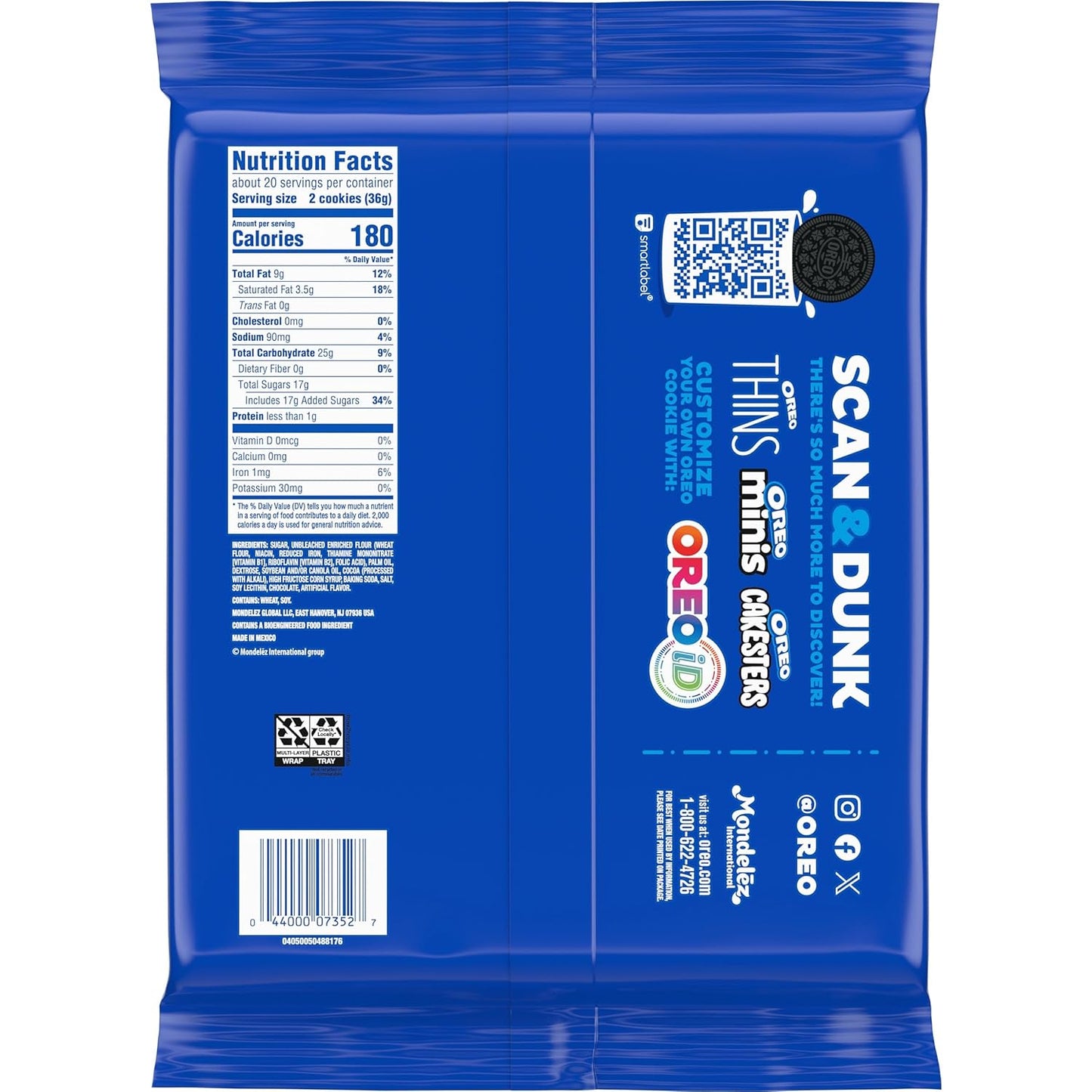 OREO Mega Stuf Chocolate Sandwich Cookies, Party Size, 1 lb 9.35 oz – Lunchbox Treat and After-School Snack for Kids' Lunchboxes and Pantry