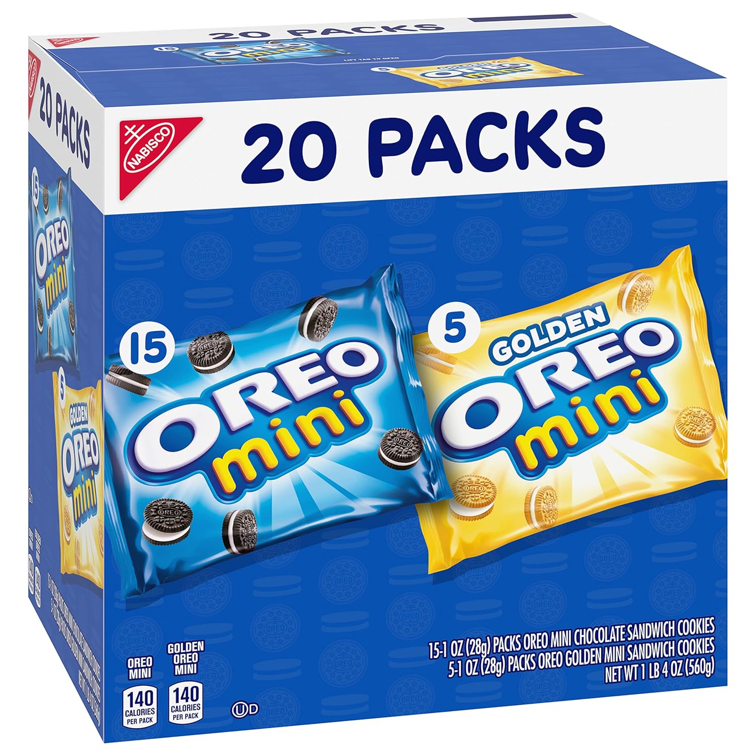 OREO Mini Mix Sandwich Cookies Variety Pack 20 Snack Packs for Kids School Lunch Boxes, Bulk Individual Bags