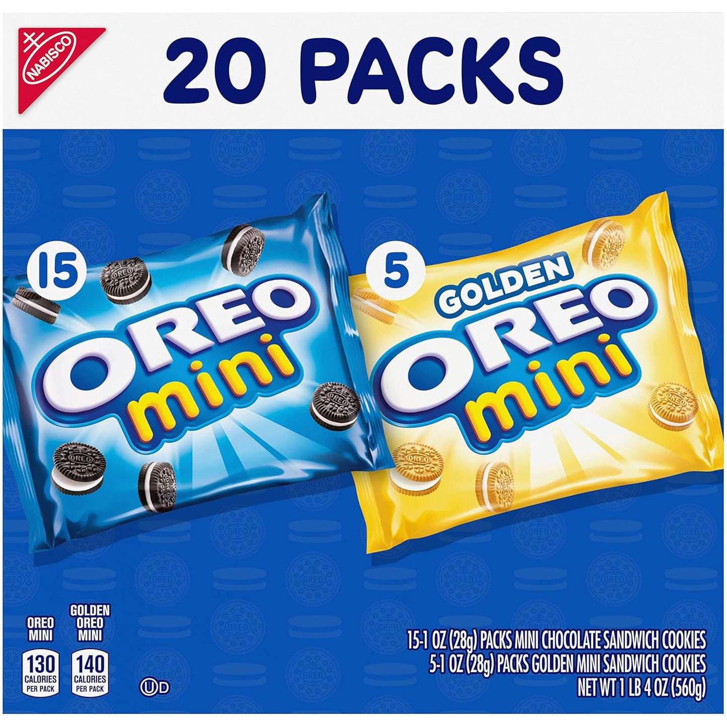 OREO Mini Mix Sandwich Cookies Variety Pack 20 Snack Packs for Kids School Lunch Boxes, Bulk Individual Bags