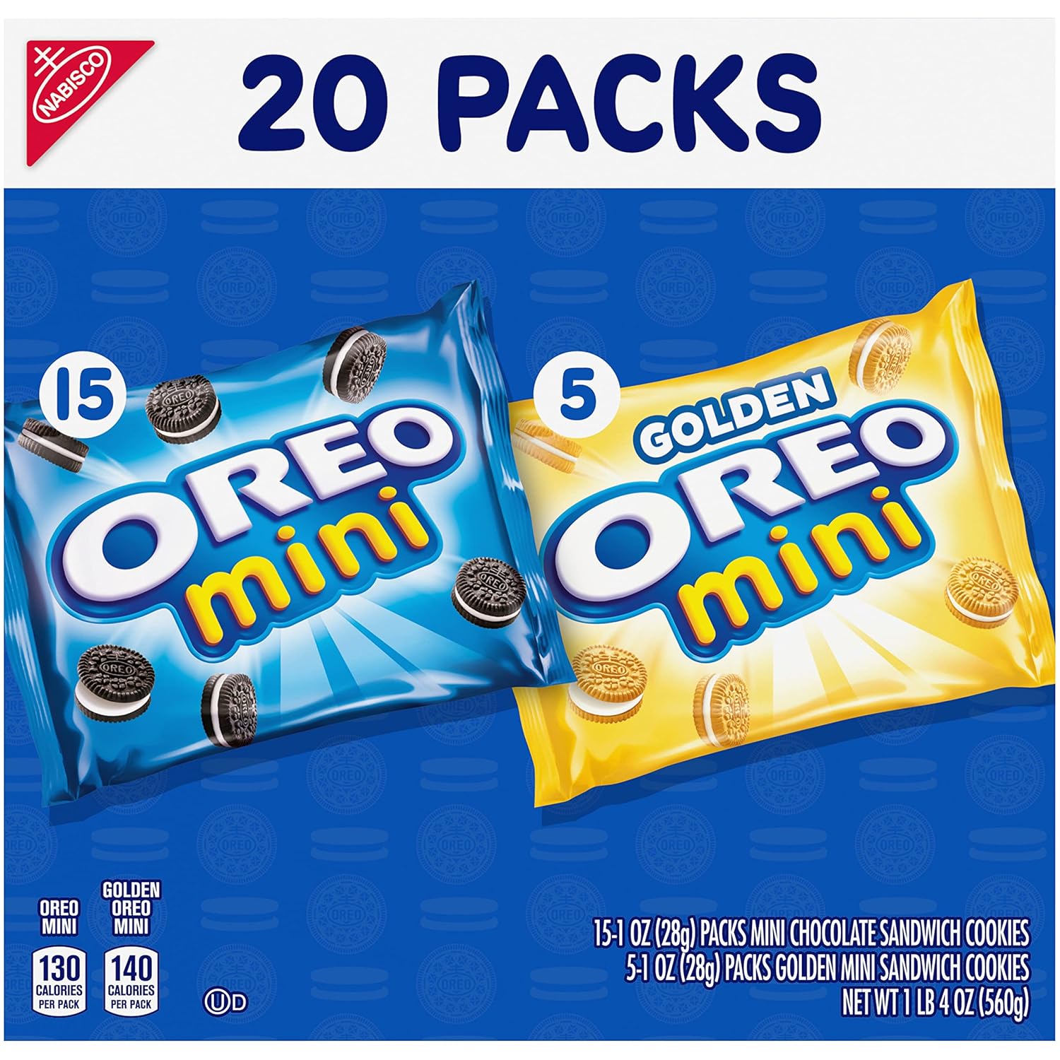 OREO Mini Mix Sandwich Cookies Variety Pack 20 Snack Packs for Kids School Lunch Boxes, Bulk Individual Bags