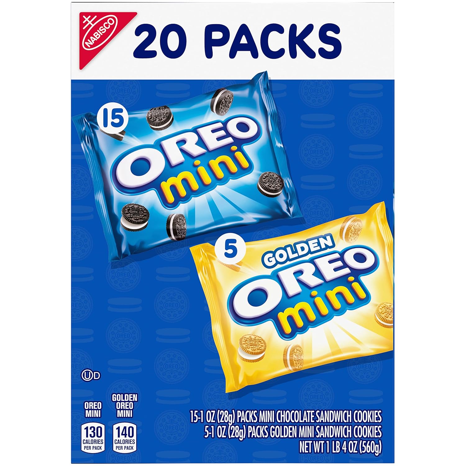 OREO Mini Mix Sandwich Cookies Variety Pack 20 Snack Packs for Kids School Lunch Boxes, Bulk Individual Bags