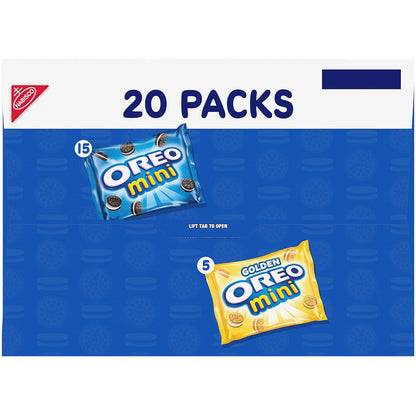 OREO Mini Mix Sandwich Cookies Variety Pack 20 Snack Packs for Kids School Lunch Boxes, Bulk Individual Bags