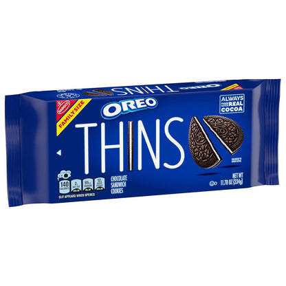 OREO Thins Chocolate Sandwich Cookies – Lunchbox Snack for Kids' Lunches and After-School Treats