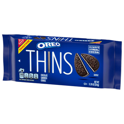 OREO Thins Chocolate Sandwich Cookies – Lunchbox Snack for Kids' Lunches and After-School Treats