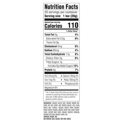 organic rolled oats base with organic peanut butter and crunchy peanut pieces