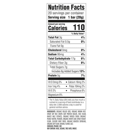organic rolled oats base with organic peanut butter and crunchy peanut pieces