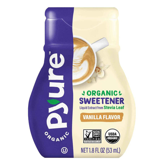 Pyure Organic Vanilla Stevia Drops – Clean Label Sweetener for Clutter-Free Countertops and Simple Brewing