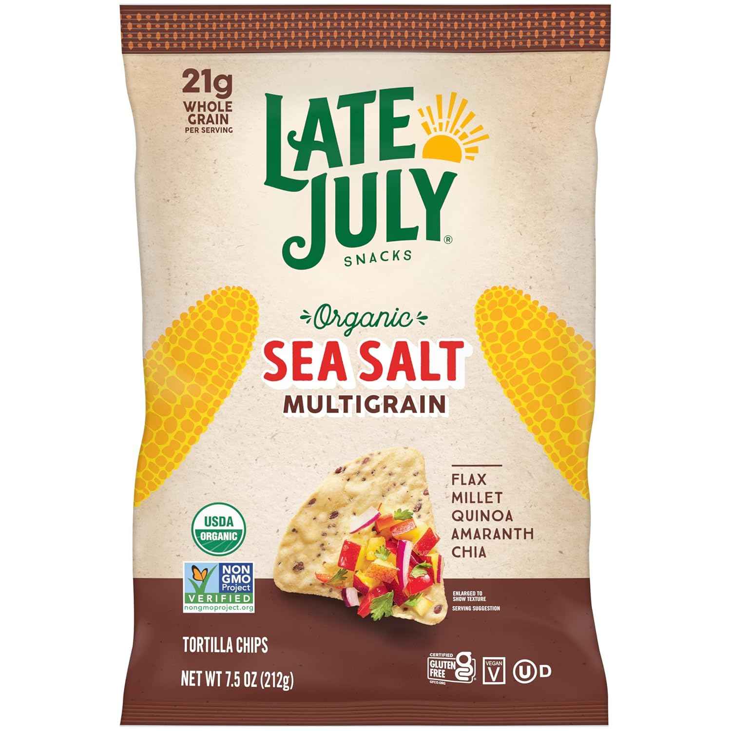 Late July Organic Sea Salt Multigrain Tortilla Chips – Mindful Office Desk Snack for Clean-Ingredient Lifestyles