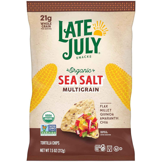 Late July Organic Sea Salt Multigrain Tortilla Chips – Mindful Office Desk Snack for Clean-Ingredient Lifestyles