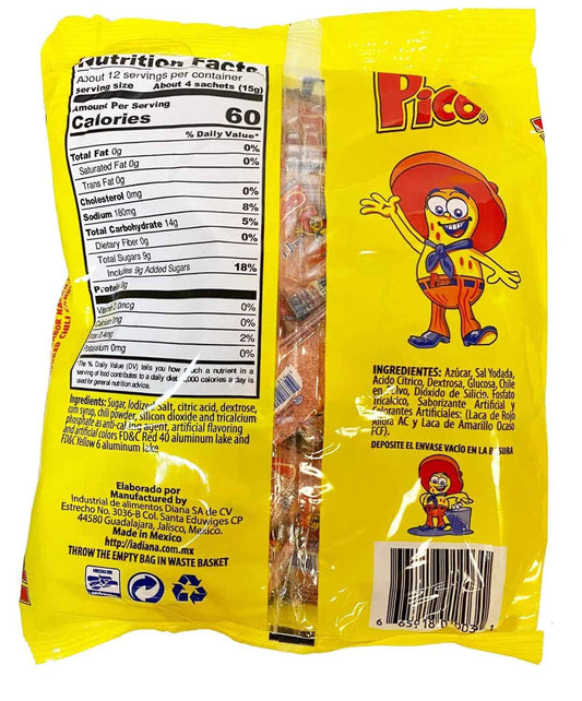 Pico Mediano Diana Original Orange Hot Candy Powder – Unique Mexican Candy Gift Basket Stuffer, 50-Count Bulk Bag