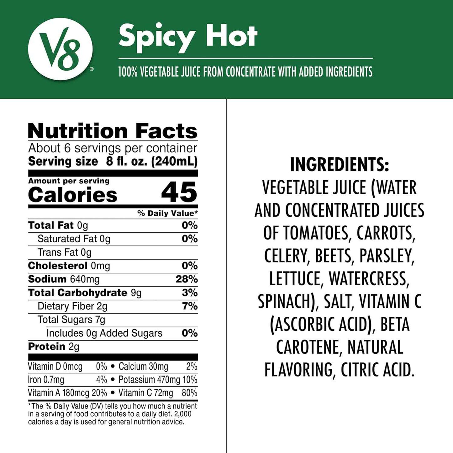 V8 Spicy Hot 100% Vegetable Juice – Thoughtful Health-Conscious Gift for Wellness Lovers