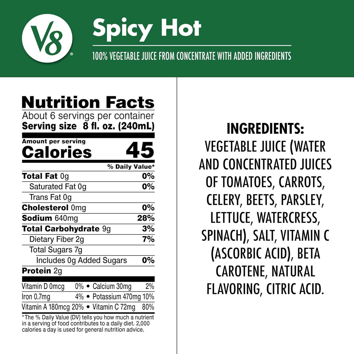 V8 Spicy Hot 100% Vegetable Juice – Thoughtful Health-Conscious Gift for Wellness Lovers