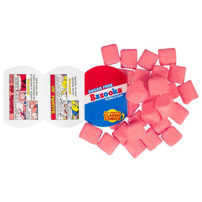 Bazooka Sugar-Free Gum Cubes – Portable Backyard Baseball Game Snack for Dugout and Bleachers, 100-Count Resealable Travel Pouch