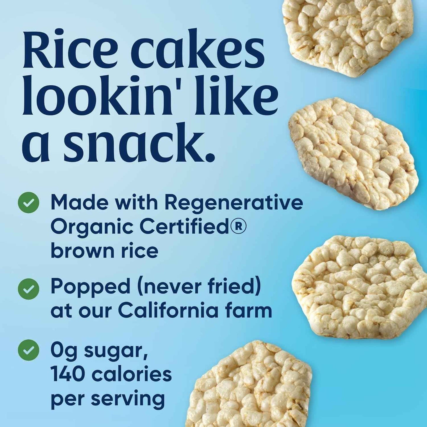 Lundberg Organic Rice Cake Minis – Mindful Snack for Clean Eating Routines, Original Sea Salt Vegan Crunch