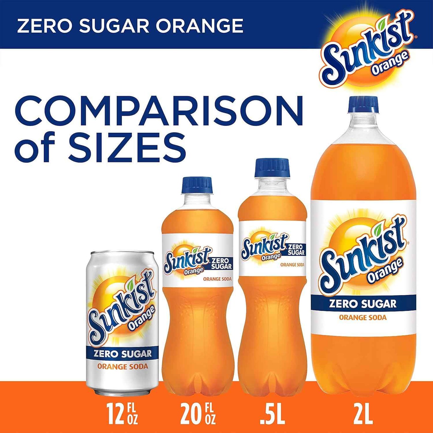 Sunkist Zero Sugar Orange Soda – Portable Citrus Cans for Backyard BBQs and Picnics