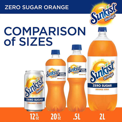 Sunkist Zero Sugar Orange Soda – Portable Citrus Cans for Backyard BBQs and Picnics