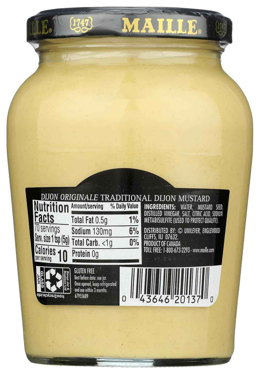 Maille Dijon Originale Mustard 13.4 oz – Elegant Gourmet Gift for Food Lovers and Home Cooks