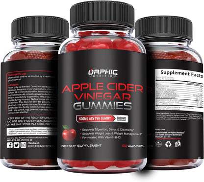 ORPHIC NUTRITION Apple Cider Vinegar Gummies – Daily Wind-Down Ritual for Gut Health and Mindful Detox Support