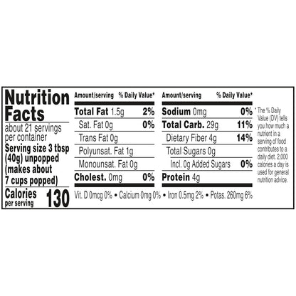 Orville Redenbacher's White Popcorn Kernels 30 oz – After School Stovetop Snack for Kids & Teens