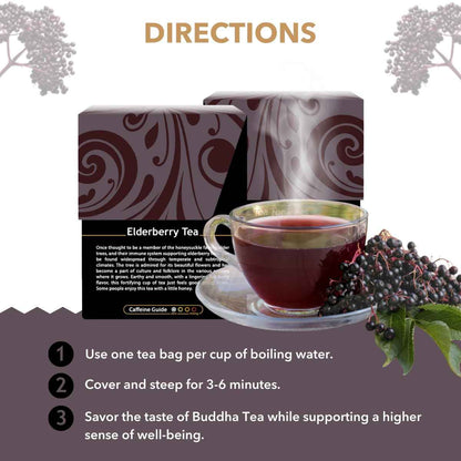 Buddha Teas Elderberry Tea Bags – Antioxidant-Rich Bedtime Brew for Cold & Flu Season Self-Care