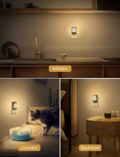 DORESshop Plug in Night Light – Safer Than Candles for Bedroom Hallway, Adjustable Brightness Soft White LED