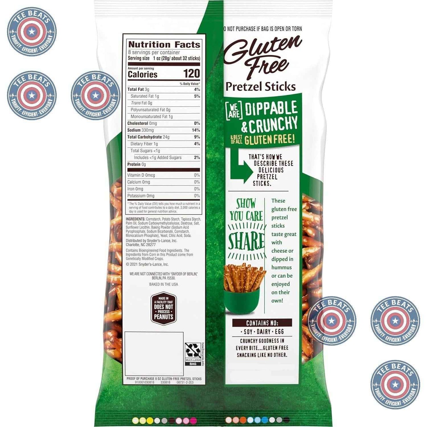 Snyder's of Hanover Gluten Free Pretzels – Low-Fat Better-for-You Crunch for Mindful Snacking, 8 oz Bag
