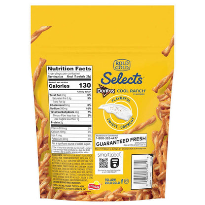 Rold Gold Cool Ranch Pretzel Twists 4 oz – Desk Snack for Busy Professionals, Single-Serve Grab Bag