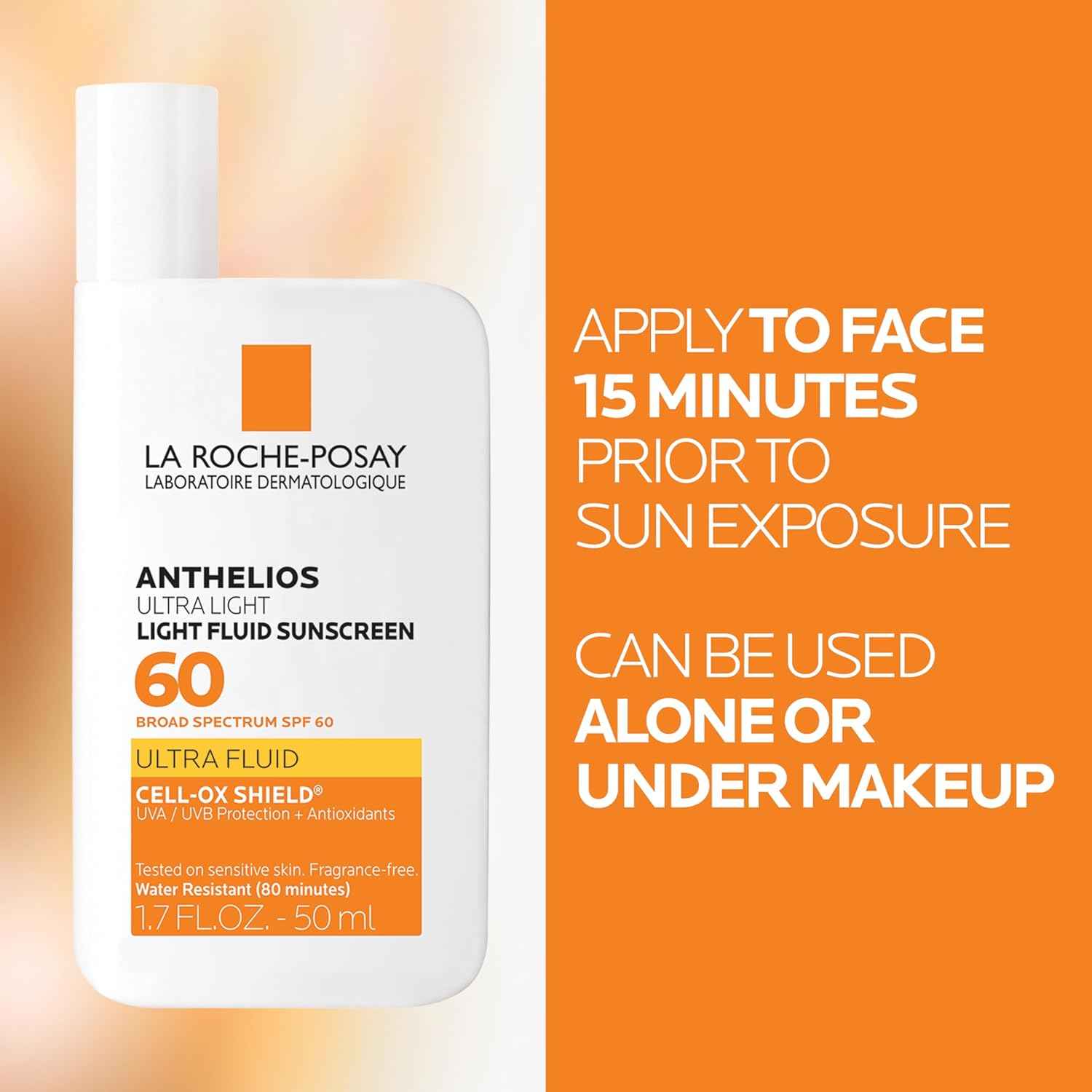 La Roche-Posay Anthelios SPF 60 Sunscreen – Water-Resistant Facial Protection for Active Outdoor Days