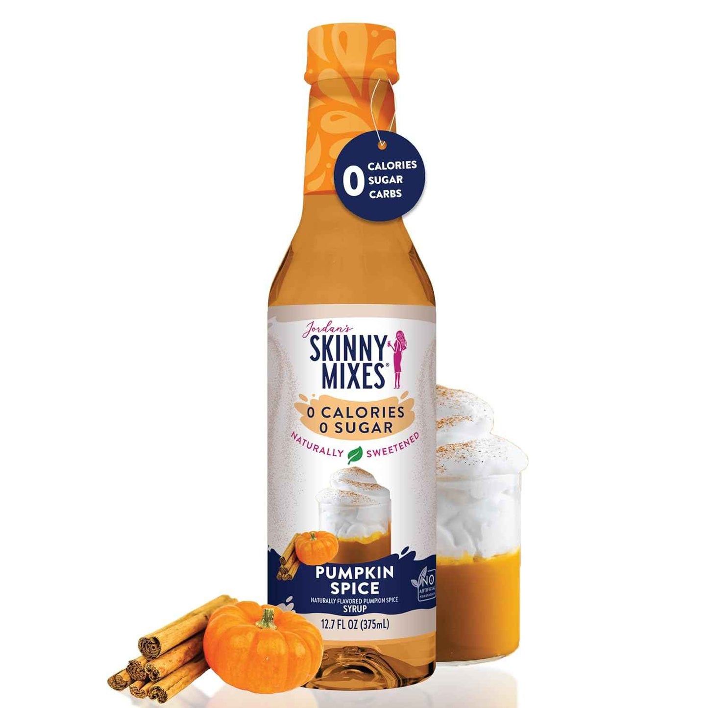 Jordan's Skinny Syrups Sugar Free Pumpkin Spice Syrup for Focused Home Office Coffee Breaks