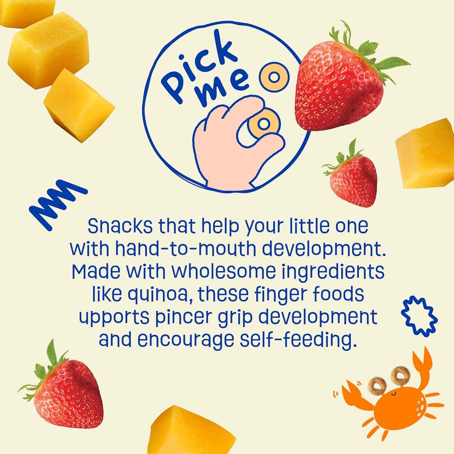 Earth's Best Melty Hoops – Health-Conscious Organic Finger Food for Babies 8 Months and Up, Quinoa and Corn Base