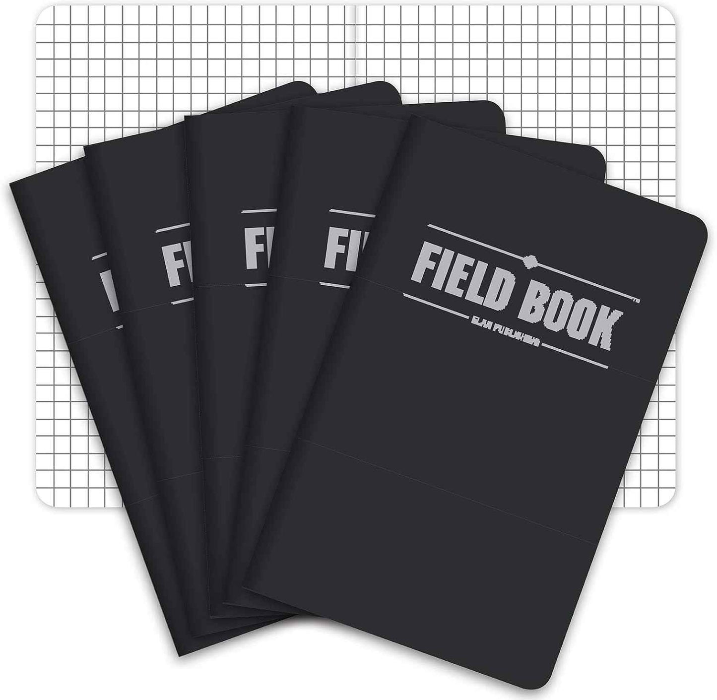 Elan Publishing Company Field Notebook – Focus-Friendly Pocket Notebook for Lectures and Lab Work, 3.5x5.5 Inch Black Memo Book, Pack of 5