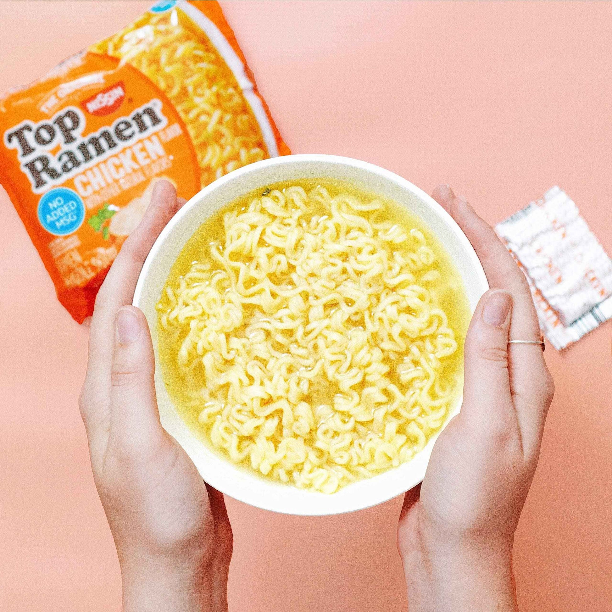 Nissin Top Ramen Bowl – Easy Microwave Lunch for Picky Eaters, No Stove Required, Beef 6-Pack