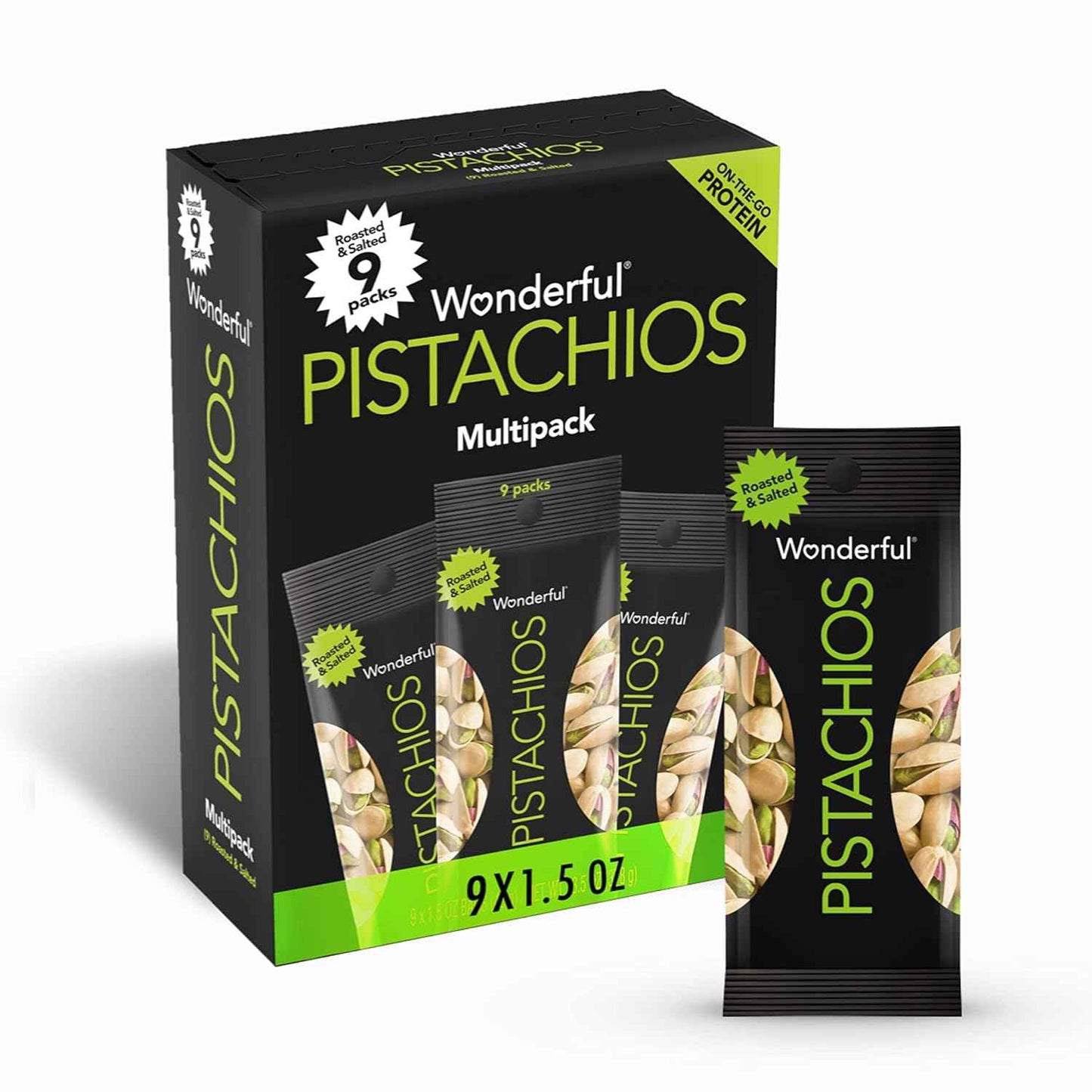 Wonderful Pistachios 1.5oz Single-Serve Bags – Shelf-Stable Snack for Road Trips and Camping