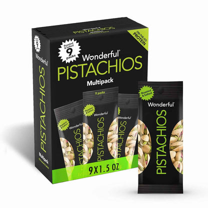 Wonderful Pistachios 1.5oz Single-Serve Bags – Shelf-Stable Snack for Road Trips and Camping